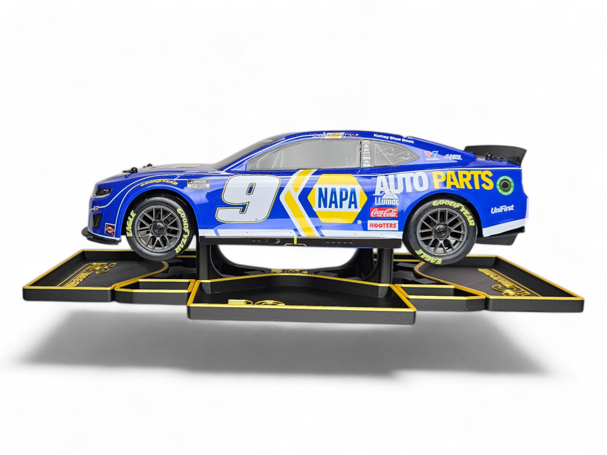 RC Race Gear - Pit Pro System - Chassis Stand with Modular Accessories - Compatible with Losi NASCAR 1/12 Scale RC Cars (Tire Drip Trays RC Race Gear - Pit Pro System - Chassis Stand with Modular Accessories - Compatible with Losi NASCAR 1/12 Scale RC Cars (Tire Drip Trays